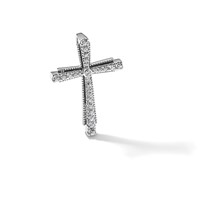 14K White Gold 0.25 Carat Lab Grown Diamond VS SI+ G+ Complete Cross Chain Slide Pendant view 5