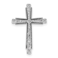 14K White Gold 0.25 Carat Lab Grown Diamond VS SI+ G+ Complete Cross Chain Slide Pendant view 1