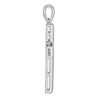 14K White Gold 1 Carat Lab Grown Diamond VS SI+ G+ Complete Double Cross Pendant view 2
