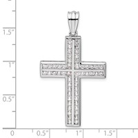 14K White Gold 1 Carat Lab Grown Diamond VS SI+ G+ Complete Double Cross Pendant view 4