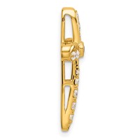14K Yellow Gold 0.38 Carat Lab Grown Diamond VS SI+ G+ Complete Cross Chain Slide Pendant view 2
