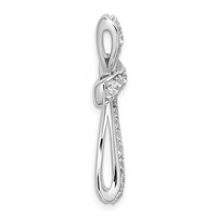 14K White Gold 0.62 Carat Lab Grown Diamond VS SI+ G+ Complete Cross Chain Slide Pendant view 2