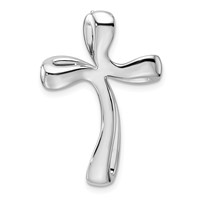 14K White Gold 0.62 Carat Lab Grown Diamond VS SI+ G+ Complete Cross Chain Slide Pendant view 3