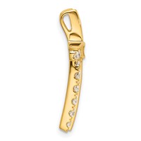 14K Yellow Gold 0.50 Carat Lab Grown Diamond VS SI+ G+ Complete Cross Chain Slide Pendant view 2