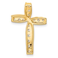 14K Yellow Gold 0.50 Carat Lab Grown Diamond VS SI+ G+ Complete Cross Chain Slide Pendant view 3