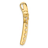 14K Yellow Gold 1 Carat Lab Grown Diamond VS SI+ G+ Complete Cross Chain Slide Pendant view 2