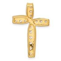 14K Yellow Gold 1 Carat Lab Grown Diamond VS SI+ G+ Complete Cross Chain Slide Pendant view 3