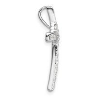 14K White Gold 0.50 Carat Lab Grown Diamond VS SI+ G+ Complete Cross Chain Slide Pendant view 2