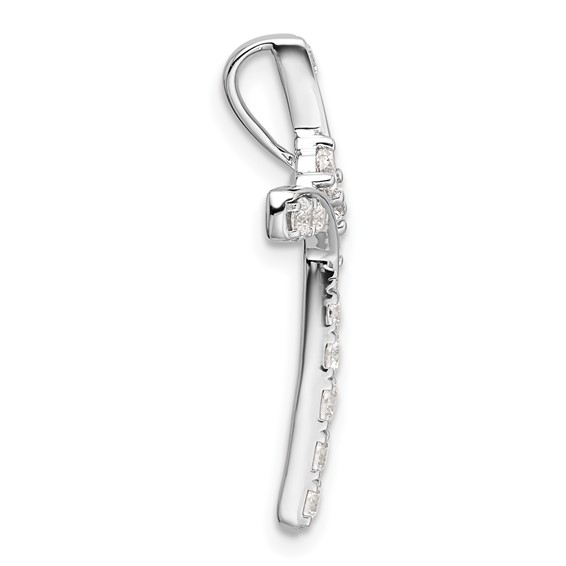 14k White Gold 1/2 carat Lab Grown Diamond VS/SI+ G+ Complete Cross Chain Slide Pendant