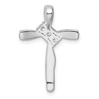 14K White Gold 0.50 Carat Lab Grown Diamond VS SI+ G+ Complete Cross Chain Slide Pendant view 3