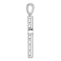 14K White Gold 0.75 Carat Lab Grown Diamond VS SI+ G+ Complete Cross Pendant view 2