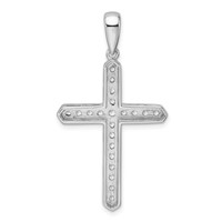 14K White Gold 0.75 Carat Lab Grown Diamond VS SI+ G+ Complete Cross Pendant view 3