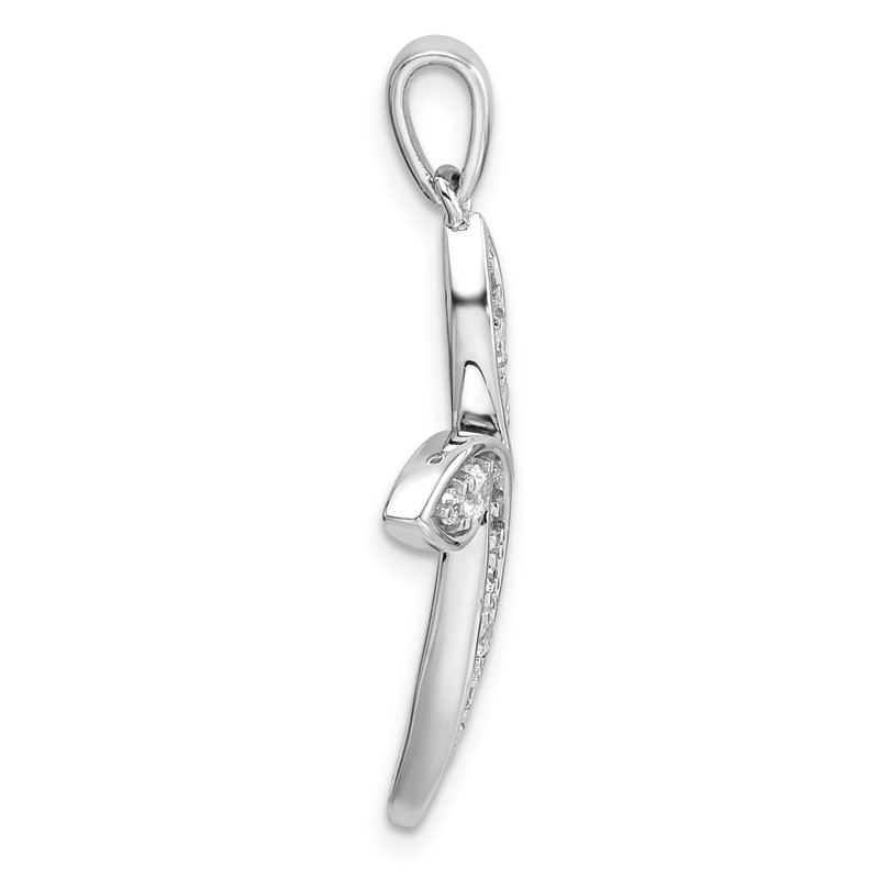 14k White Gold 1/3 carat Lab Grown Diamond VS/SI+ G+ Cross Pendant