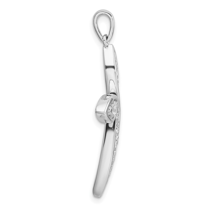 14k White Gold 3/4 carat Lab Grown Diamond VS/SI+ G+ Cross Pendant