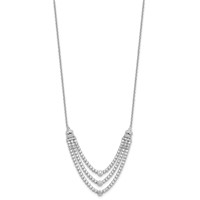 14K White Gold 2.75 Carat Lab Grown Diamond VS SI+ G+ Triple Layer Necklace, 18" view 2