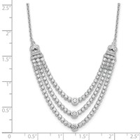 14K White Gold 2.75 Carat Lab Grown Diamond VS SI+ G+ Triple Layer Necklace, 18" view 3