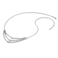 14K White Gold 2.75 Carat Lab Grown Diamond VS SI+ G+ Triple Layer Necklace, 18" view 4