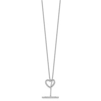 14K White Gold 0.33 Carat Lab Grown Diamond VS SI+ G+ Complete Heart Toggle Necklace, 20" view 2