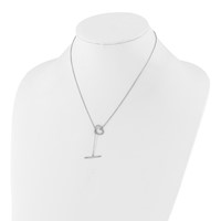 14K White Gold 0.33 Carat Lab Grown Diamond VS SI+ G+ Complete Heart Toggle Necklace, 20" view 3