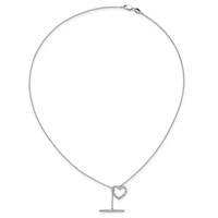 14K White Gold 0.33 Carat Lab Grown Diamond VS SI+ G+ Complete Heart Toggle Necklace, 20" view 4