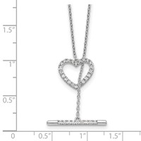 14K White Gold 0.33 Carat Lab Grown Diamond VS SI+ G+ Complete Heart Toggle Necklace, 20" view 5