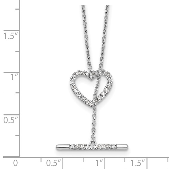 14kw 1/3 carat Lab Grown Diamond VS/SI+ G+ Complete 20 inch Heart Toggle Necklace