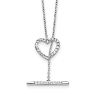 14kw 1/3 carat Lab Grown Diamond VS/SI+ G+ Complete 20 inch Heart Toggle Necklace