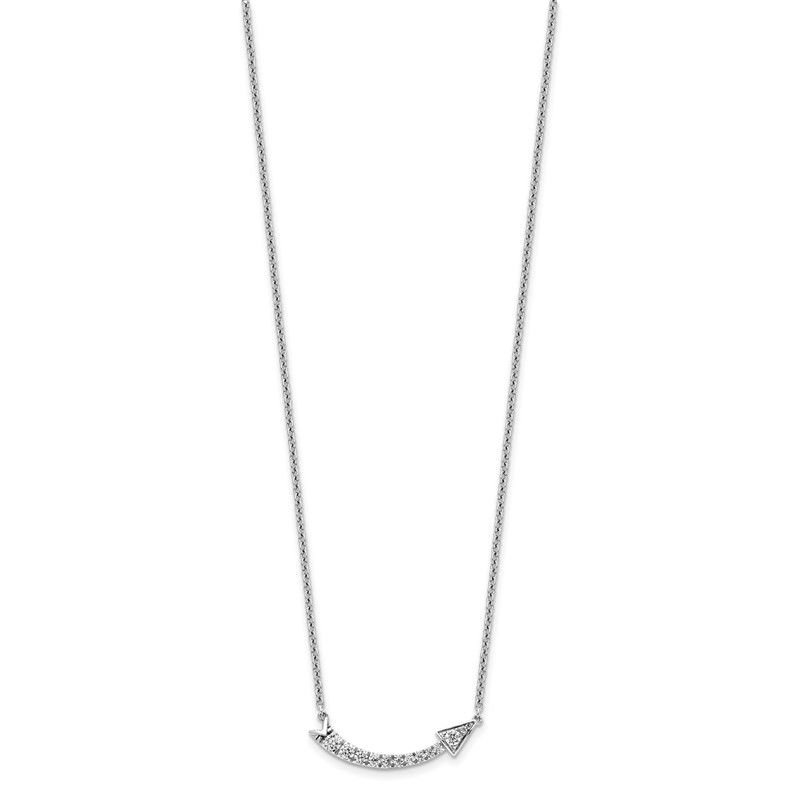 14k White Gold 3/8 carat Lab Grown Diamond VS/SI 16 inch Arrow Necklace