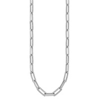 14K White Gold 3.75 Carat Lab Grown Diamond VS SI+ G+ Fashion Paperclip Necklace, 18" view 2