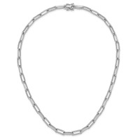 14K White Gold 3.75 Carat Lab Grown Diamond VS SI+ G+ Fashion Paperclip Necklace, 18" view 4