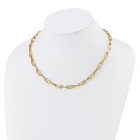 14K Yellow Gold 3.75 Carat Lab Grown Diamond VS SI+ G+ Fashion Paperclip Necklace, 18" view 3