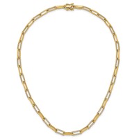 14K Yellow Gold 3.75 Carat Lab Grown Diamond VS SI+ G+ Fashion Paperclip Necklace, 18" view 4