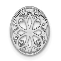 14K White Gold 2.50 Carat Lab Grown Diamond VS SI+ G+ Oval Complete Halo Chain Slide Pendant view 3