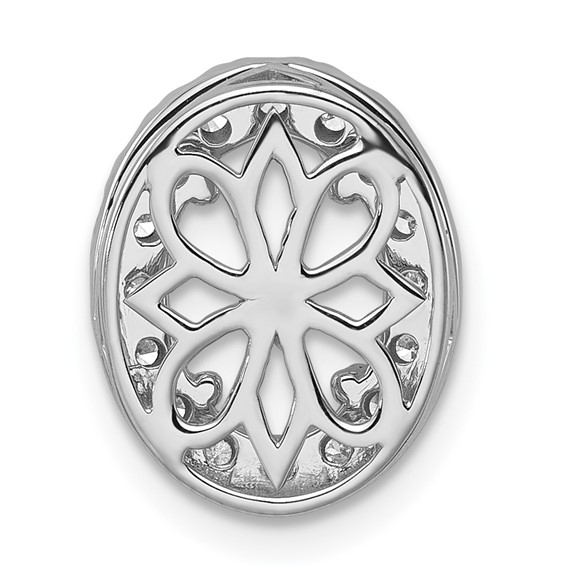 Gold Lab Grown Diamond Oval Halo Earring Jacket Chain Slide