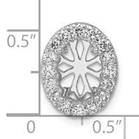 14K White Gold 2.50 Carat Lab Grown Diamond VS SI+ G+ Oval Complete Halo Chain Slide Pendant view 5
