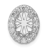 14K White Gold 2.50 Carat Lab Grown Diamond VS SI+ G+ Oval Complete Halo Chain Slide Pendant view 1