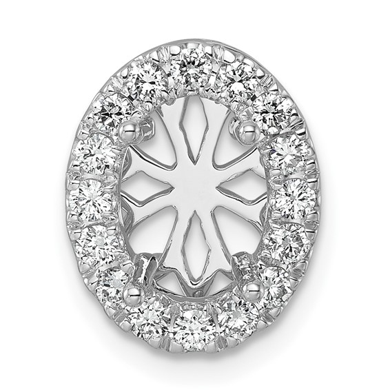 Gold Lab Grown Diamond Oval Halo Earring Jacket Chain Slide