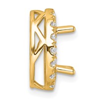 14K Yellow Gold 2.50 Carat Lab Grown Diamond VS SI+ G+ Complete Oval Halo Chain Slide Pendant view 3