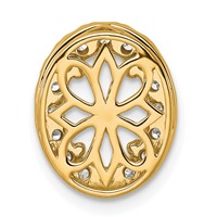 14K Yellow Gold 2.50 Carat Lab Grown Diamond VS SI+ G+ Complete Oval Halo Chain Slide Pendant view 4