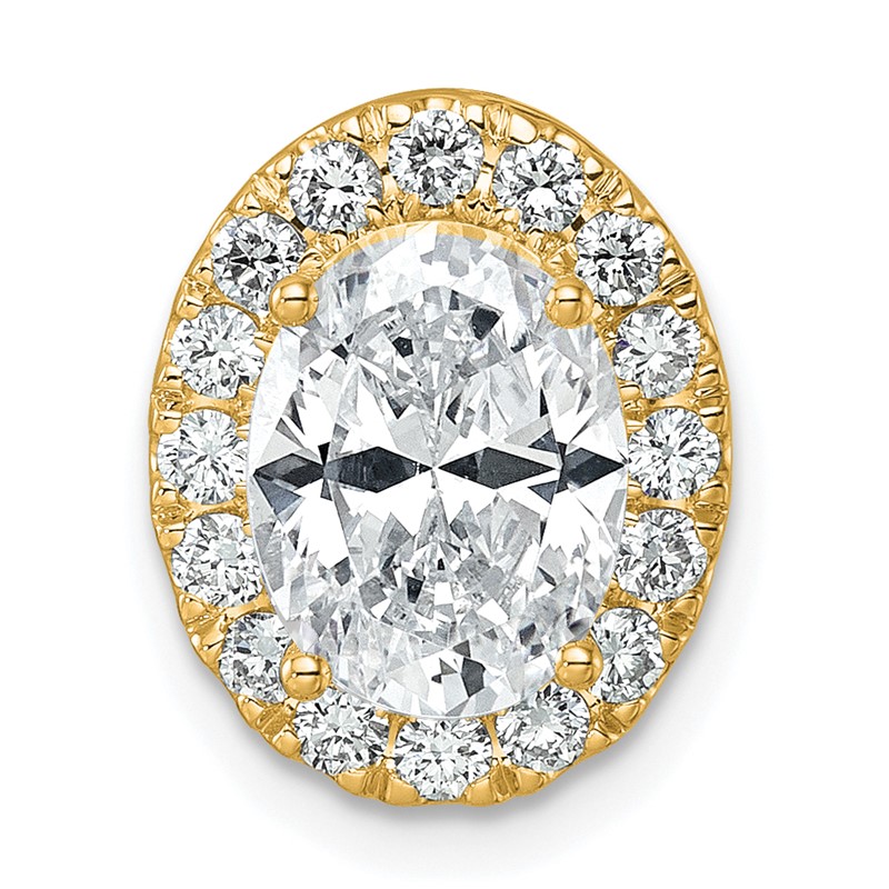 14k 2 1/2 carat Lab Grown Diamond VS/SI+ G+ Complete Halo Chain Slide Pendant
