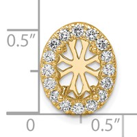 14K Yellow Gold 2.50 Carat Lab Grown Diamond VS SI+ G+ Complete Oval Halo Chain Slide Pendant view 5