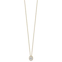 14K Yellow Gold 2.50 Carat Certified Lab Grown Diamond VS SI+ G+ Complete Oval Halo Pendant Necklace, 18" view 2