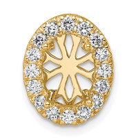 14K Yellow Gold 2.50 Carat Lab Grown Diamond VS SI+ G+ Complete Oval Halo Chain Slide Pendant view 2