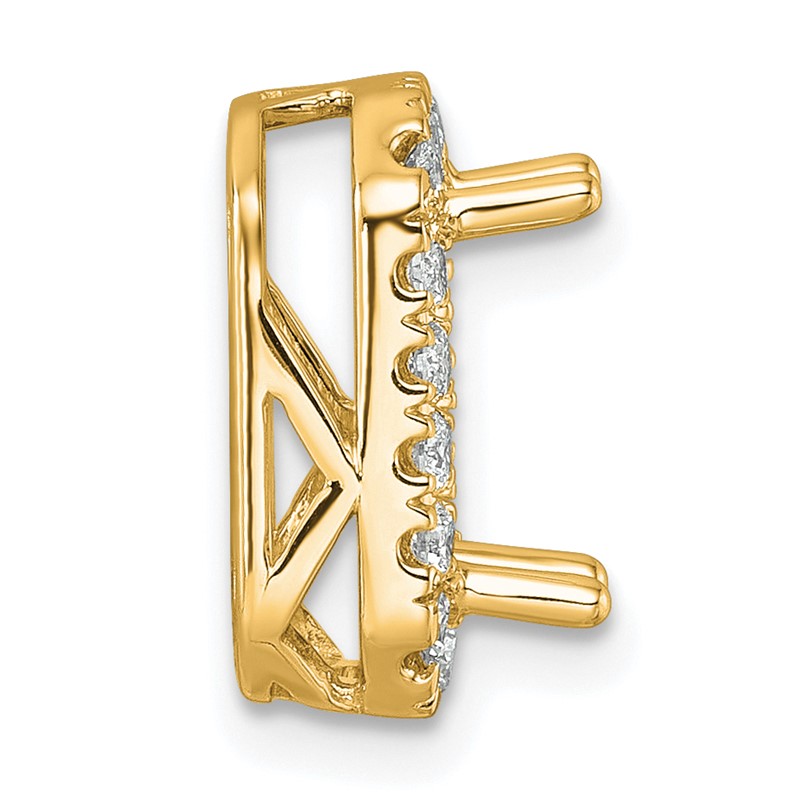 14k 2 1/2 carat Lab Grown Diamond VS/SI+ G+ Radiant Complete Halo Chain Slide Pendant