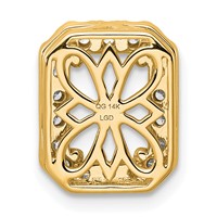 14K Yellow Gold 2.50 Carat Lab Grown Diamond VS SI+ G+ Radiant Complete Halo Chain Slide Pendant view 3