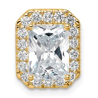 14K Yellow Gold 2.50 Carat Lab Grown Diamond VS SI+ G+ Radiant Complete Halo Chain Slide Pendant view 4
