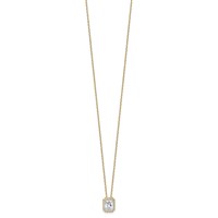 14K Yellow Gold 2.50 Carat Certified Lab Grown Diamond VS SI+ G+ Complete Radiant Halo Pendant Necklace, 18" view 2
