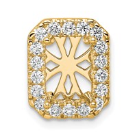 14K Yellow Gold 2.50 Carat Lab Grown Diamond VS SI+ G+ Radiant Complete Halo Chain Slide Pendant view 1