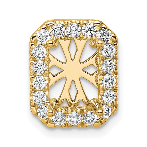 14K Yellow Gold 2.50 Carat Lab Grown Diamond VS SI+ G+ Radiant Complete Halo Chain Slide Pendant