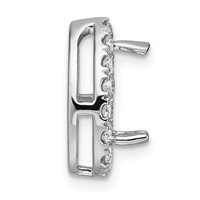 14K White Gold 2.38 Carat Lab Grown Diamond VS SI+ G+ Pear Complete Halo Chain Slide Pendant view 2